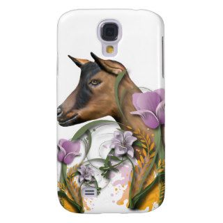 Oberhasli Goat Floral 3  Galaxy S4 Covers