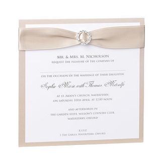 diamante buckle wedding invitations by paper themes