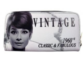 Audrey Hepburn Vintage Classic 1960s Money Case Large Wallet Shoes