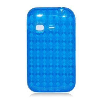 Blue Clear Patterned Flex Cover Case for Samsung SGH S390G Cell Phones & Accessories