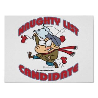 santas naughty list candidate cartoon poster