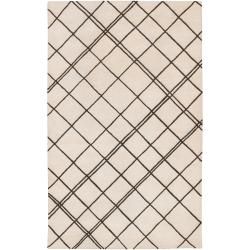 Hand tufted Contemporary Beige Beigea New Zealand Wool Abstract Rug (33 X 53)