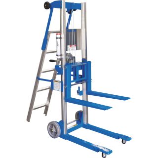 Genie® GL8 Material Lift with Ladder — 400-Lb. Capacity, Up To 120.5in. Lift, Model# GL8 STD w/ladder  Hand Winch Load Lifts