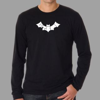 Los Angeles Pop Art Mens Bite Me Bat Long Sleeve T shirt