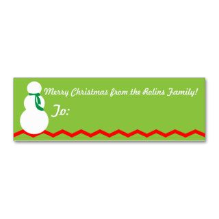 Christmas Snowman Gift Tags Business Card