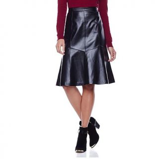 Hal Rubenstein "Cindy" Lambskin Leather Gored Skirt