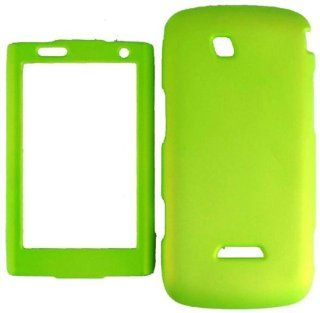 Neon Green Rubberized Snap on Hard Skin Shell Protector Faceplate Cover Case for Samsung Sidekick 4g T839 Cell Phones & Accessories