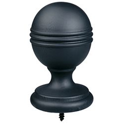 Black 8 foot Fluted Wood Curtain Rod With Ball Finial