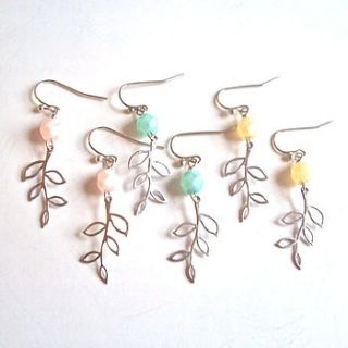silver leaf bead earrings by a box for my treasure