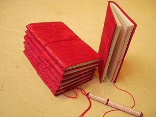 hand block printed silk notebook by paper haveli