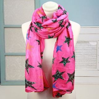 bright colourful stars scarf by lisa angel