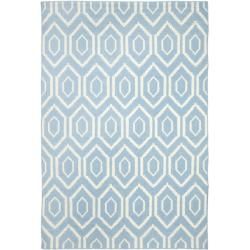 Safavieh Hand woven Moroccan Dhurrie Blue/ Ivory Wool Rug (5 X 8)