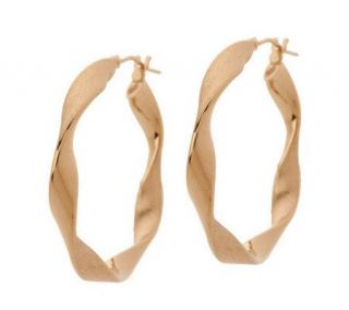 EternaGold Ribbon Twist Design Hoop Earrings 14K Gold —