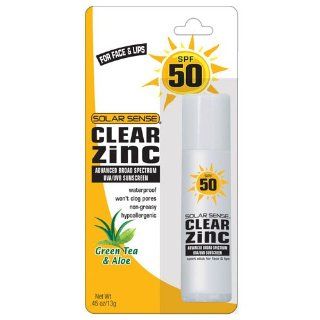 Solar Sense Clear Zinc SPF 50 Carded Stick, 0.45 Ounces Unit  Sunscreens  Beauty