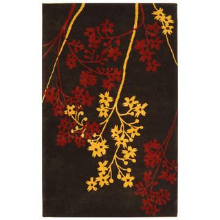 Handmade Soho Autumn Brown New Zealand Wool Rug (36 X 56)
