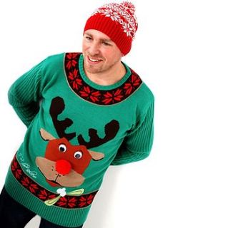 men's colin reindeer christmas jumper by christmas jumper company