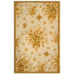 Hand hooked Garden Ivory/ Gold Wool Rug (29 X 49)