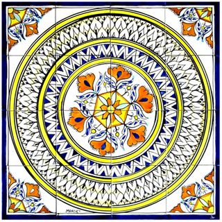 Hand painted Mosaic Ceramic Tiles (set Of 16)