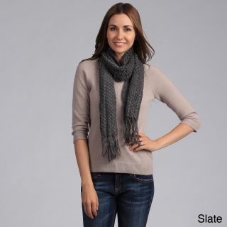 Womens Solid Popcorn Knit Scarf