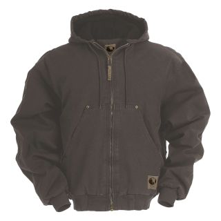 Berne Original Washed Hooded Jacket — Quilt Lined, Gray, 2XL, Model# HJ375  Coats