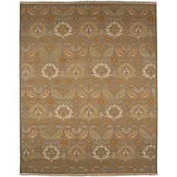 Hand knotted Ivory Wool Area Rug (8 X 10)