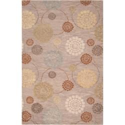 Hand tufted Grey Belle Towers New Zealand Wool Rug (8 X 11)