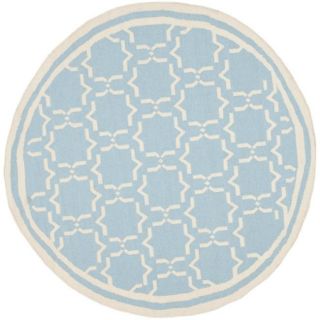 Transitional Moroccan Light Blue/ivory Dhurrie Wool Rug (6 Round)