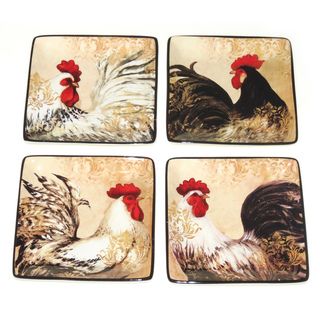 Certified International Avignon Rooster Canape Plate, Set of 4 Certified International Plates