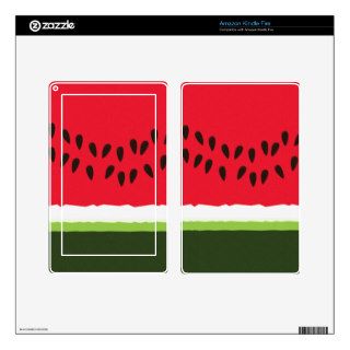 Funny Red & green Watermelon Slice cartoon Skin For Kindle Fire