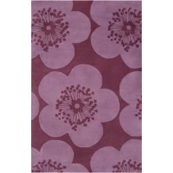 Aimee Wilder Hand tufted Purple Courland Floral Wool Rug (8 X 11)