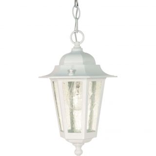 Cornerstone 1 Light White With Clear Seed Hanging Lantern