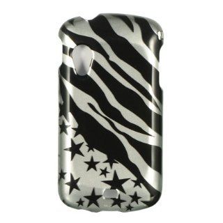 Samsung Stratosphere SCH i405 Protector Case Phone Cover   Silver Zebra & Star Cell Phones & Accessories