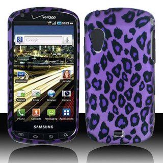 Purple Leopard Hard Cover Case for Samsung Galaxy S Stratosphere SCH i405 Cell Phones & Accessories