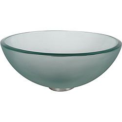 Kraus Frosted 14  inch Glass Vessel Sink With Pu mr Chrome