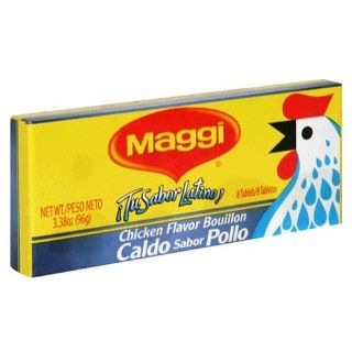 Maggi Hispanic Chicken Bouillon, 8 Tab, 3.38 Ounce Packets (Pack of 24)  Packaged Chicken Bouillons  Grocery & Gourmet Food