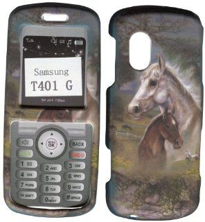 Racing Horses Samsung T401G TracFone, Straight Talk Prepaid Net 10 Case Cover Hard Phone Cover Snap on Case Faceplates Cell Phones & Accessories