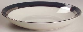 Flintridge Contessa Black Coupe Soup Bowl, Fine China Dinnerware   Black Band, P