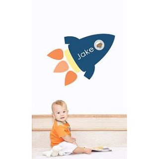 rocket name fabric wall stickers by littleprints