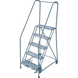 Cotterman Rolling Steel Ladder — 450-Lb. Capacity, 5-Step Ladder, 50in.H Platform, Model# D046009302  Rolling Ladders   Platforms
