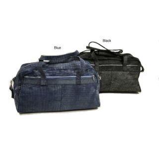 Piel Leather 18 Inch Denim Carry On Duffel Bag With Removable Straps