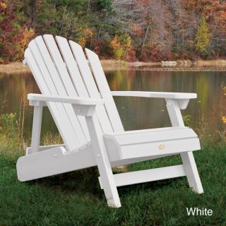Highwood Eco friendly Synthetic Wood Embossed Folding And Reclining Adirondack Chair