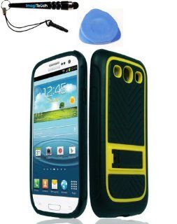 IMAGITOUCH(TM) 3 Item Combo Samsung Galaxy S 3 Jolt Case w Stand Yellow (Stylus pen, Pry Tool, Phone Cover) Cell Phones & Accessories
