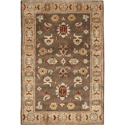 Hand knotted Brown Southwestern Park Ave New Zealand Wool Rug (56 X 86)