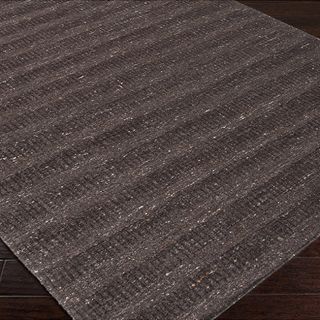 Hand crafted Solid Brown Caparo Street Wool Rug (9 X 13)