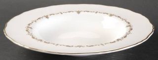Royal Worcester Gold Chantilly Large Rim Soup Bowl, Fine China Dinnerware   Gold