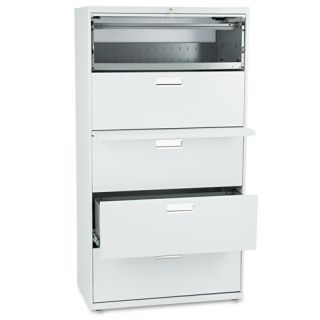Hon 600 Series 36 inch Wide Five drawer Light Gray Lateral File Cabinet
