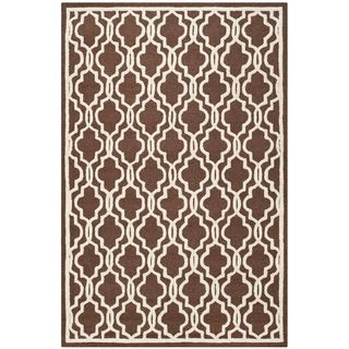 Safavieh Handmade Cambridge Moroccan Dark Brown Wool Oriental Rug (5 X 8)
