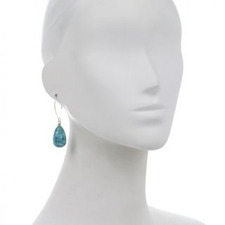 Studio Barse Gemstone and Sterling Silver Marquise Shaped Wire Drop Earrings