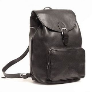 Large Leather Backpack with Front Pocket Color Black Clothing