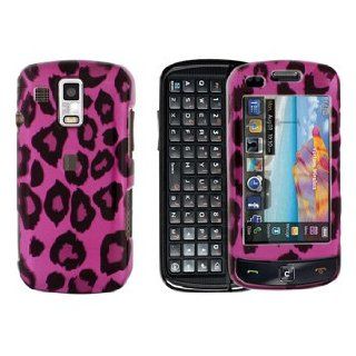 New Hot Pink with Black Leopard Spots Samsung Rogue U960 Snap on Cell Phone Case Cove Cell Phones & Accessories